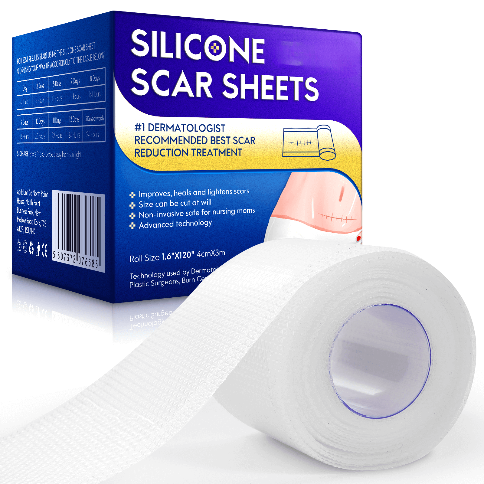 Waterproof Silicone Gel Scar Removal Roll – Customizable Treatment for Post-Surgery, Acne, and Stretch Marks